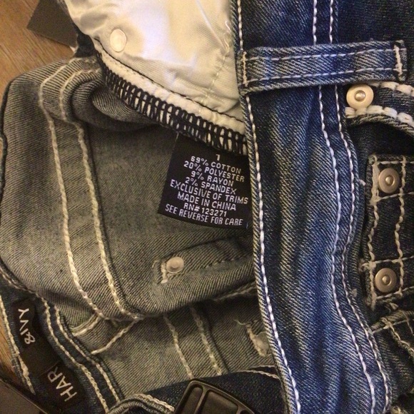 Harper & Ivy Juniors Rhinestone Embroidered Pocket Flare Leg Jeans Size 1 - Picture 9 of 9